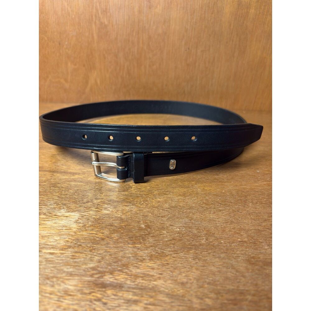 Lauren Ralph Lauren Black Italian Leather Belt Womens M Classic Preppy - Picture 2 of 11